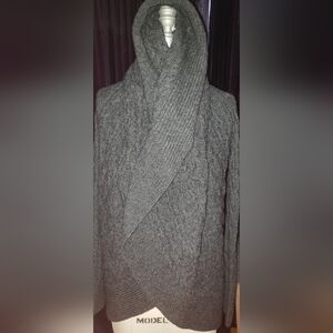 Ralph Lauren black label 70% wool 30% cashmere cable knit drape cardigan